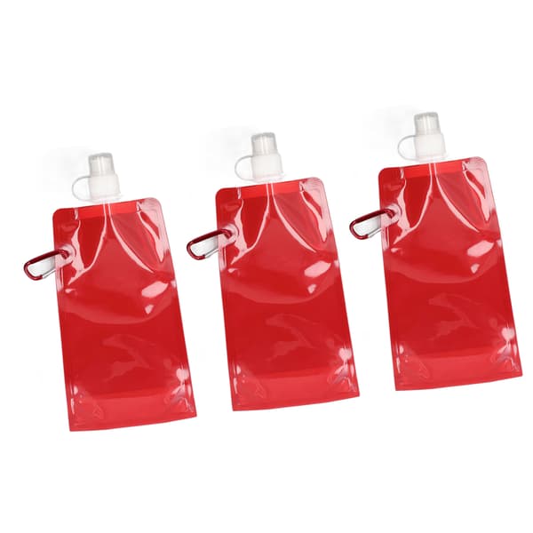 3 STK Vandbeholderpose PVC Udendørs Foldbar Vandpose til Sport Camping Ridning Rød