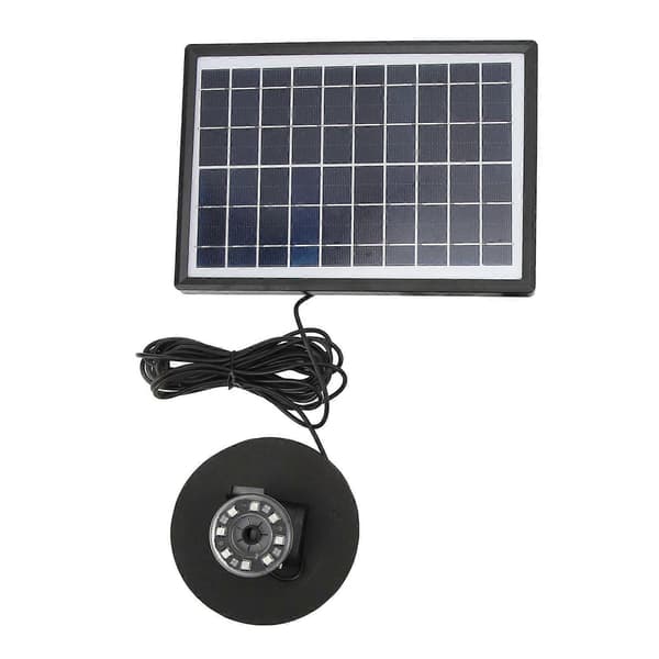 Solcellsdriven fontänpump för utomhusbruk med batteri, LED-ljus, flytande delad typ DC8V