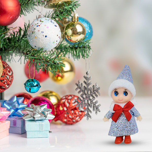 4 st Julbebis Tomtedocka Jul Tiny Elf Doll Jul Mini Elf Baby Doll Leksaker Baby tomtedockor Leksak för barn Julklapp