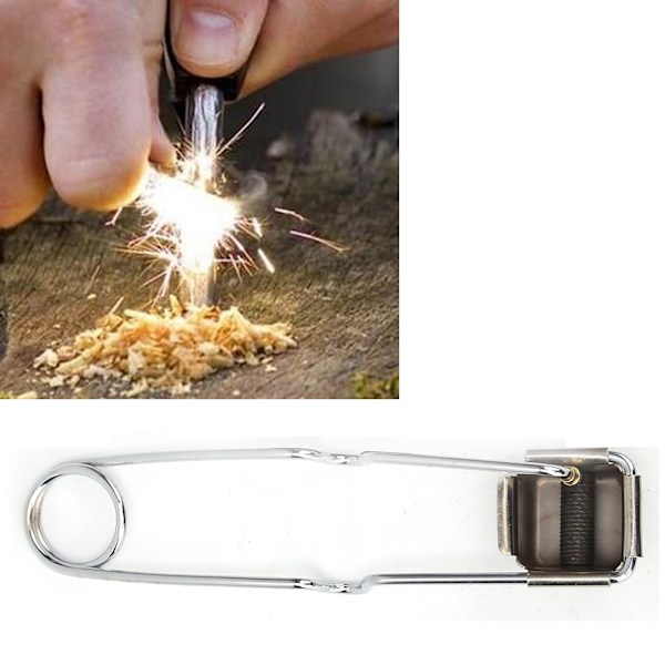 1. Flints Spark Lighter Firkantet Nikkelbelagt Stål 10 stk Avrundet Hode Tennere Flints Outdoor Survival Kit