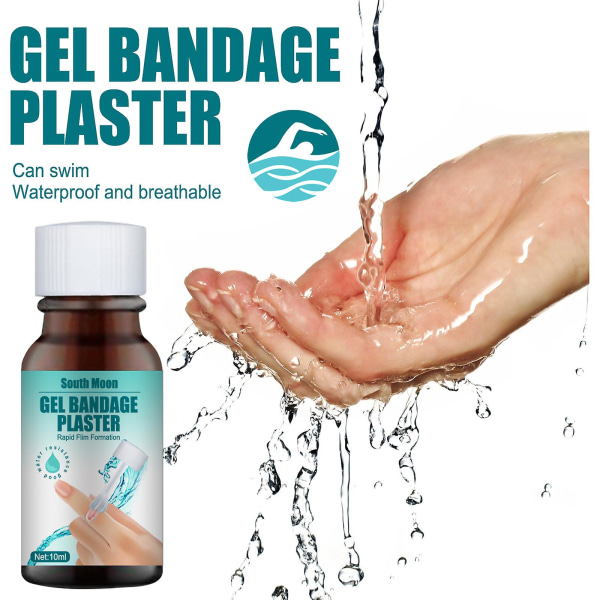 Pakke med 2 10 ml flydende bandage Gennemsigtig vandtæt åndbar gel bandage plaster til hudreparation