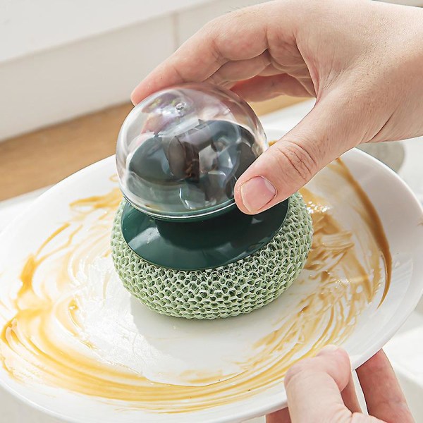 Lazy Pot Vaskebørste Kjøkken Stål Ball rengjøringsbørste skader ikke potten Green