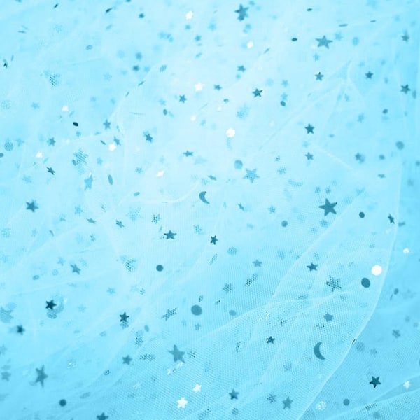 Säkenöivä tyllinauharulla, kimalteleva tyllikela, 6 tuumaa x 25 jaardia lake blue