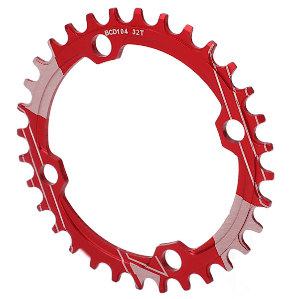 Lebycle 104BCD Rund Smal Bred Kædering MTB Cykel 32T Kransæt Tandplade Dele Rød
