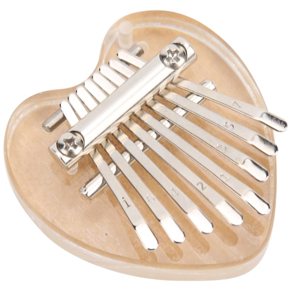 Kalimba 8 Key Mini Finger Tumme Piano Crystal Födelsedagsjulklappar för barn Vuxna NybörjareHjärtaform