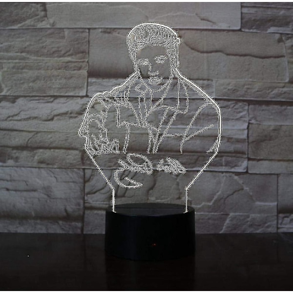 Elvis Presley Rock & Roll King LED-yövalo