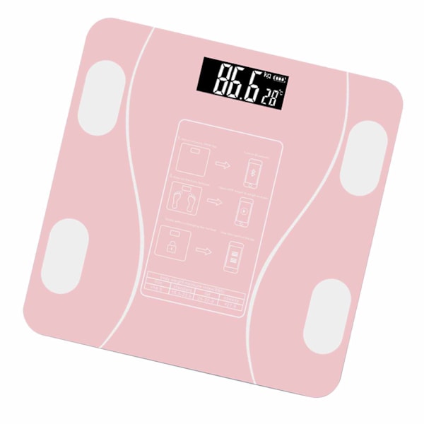 Kroppsvikt Våg Max 396lb Hög noggrannhet Intelligent analys Bluetooth Kroppsvåg för män Kvinnor Rosa