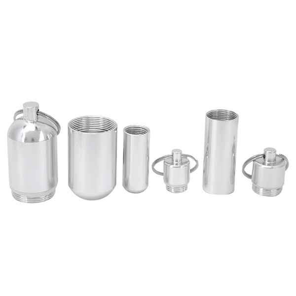 3 stk pillebeholdere i oxidationsfarvet aluminiumslegering Bærbar forseglingsmedicinboks