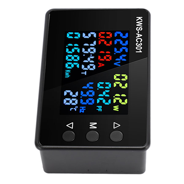 Volt Amp Meter 0 till 100A 50 till 300V LCD-färgskärm Multifunktion Power Energy Monitor for Industry Home