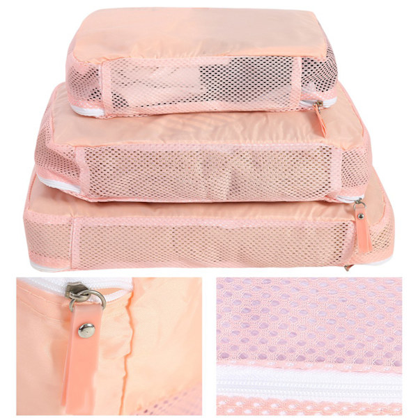 BAGSINBAG 5st Resbagage Resväska Förvaringsväska Set Kläder Underkläder Förpackning Organizer Påse Rosa