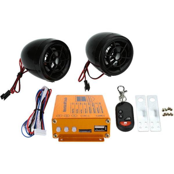 Motorcykel MP3-spelare Högtalare Ljudsystem Ljud FM-radio Säkerhetslarm Trådlös fjärrkontroll med USB SD-kortplats, modell: 12