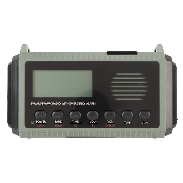 Nödradio FM AM SW WX 10000mAh Solar Laddning Bärbar LCD Digital Display Handvev Radio för utomhusbruk