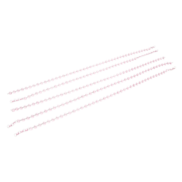 5 stk Akryl Krystallgirlander Sterk tilkobling Elegant multifunksjonell krystallperlegirlander for bryllupslysekroner Rosa