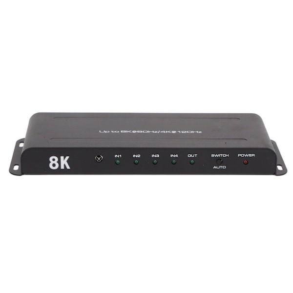 8K HD Switcher 4 Inn 1 Ut 40Gbps 8K 60Hz 4K 120Hz Fjernkontroll HD Multimedia Switcher for Projektor PC 100‑240V EU Plugg