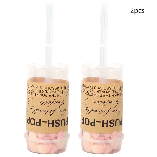 2st Hand Push Mixed Confetti Bröllop Födelsedag Festivaler Dekoration Tillbehör Rosa+Beige