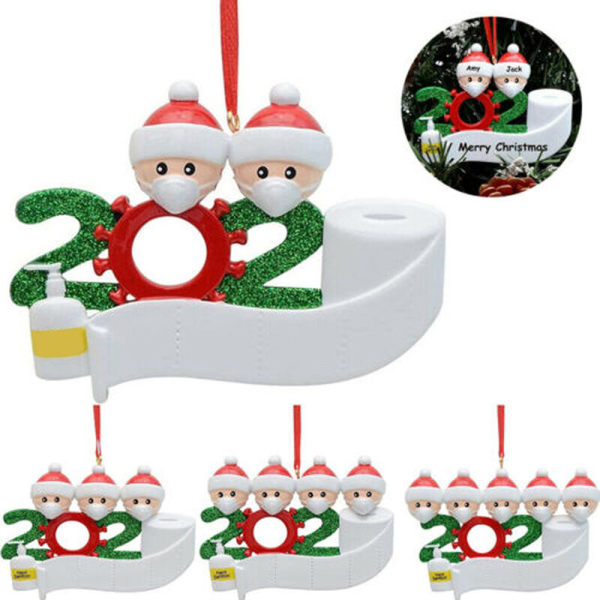 Snowman Christmas Tree Hanging Pendant Familjemedlemmar DIY Name Blessings PVC-hänge, familj på 3