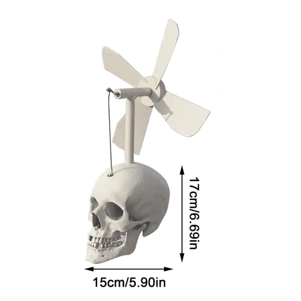 【NX】Skull Windmill Skull Gyratory Windmill Wind Spinner Front Yard Decor