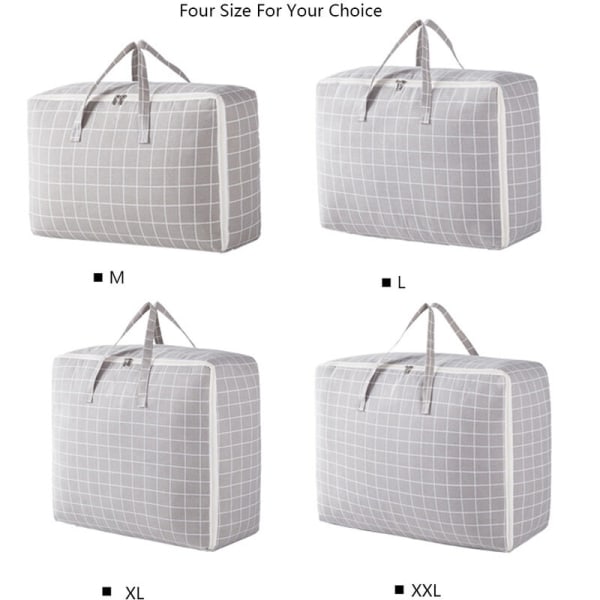 Grey Grid Storage Quilt Bag Stor Duk Quilt Förvaringsväska (Medelstorlek)