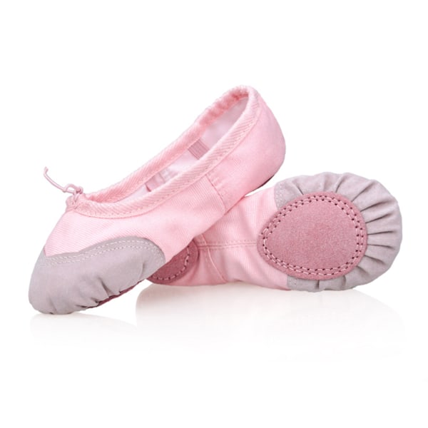 Balletsko Pink Blød Anti-Slip Sål Fleksibel Holdbar Lærred Åndbar Pigesko Dansesko til Børn Gymnastik Træning 28 EU Størrelse