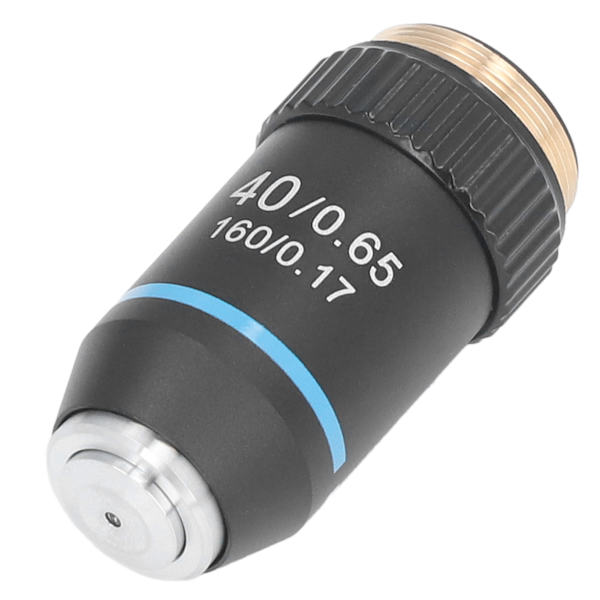 Akromatiskt mikroskopobjektiv 40X hög förstoring 20,2 mm gänga Standard RMS Svart 195