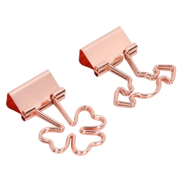 30st små pärmklämmor Rose Gold Clover Candy Style Stark klämmande metallpappersklämmor för hemskolakontor