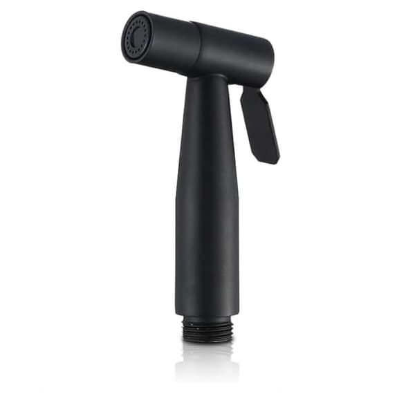 Sort brusehoved i rustfrit stål til toilet, bidet, badeværelse, bruser, hygiejne, bleskylning, standard G1/2-interface