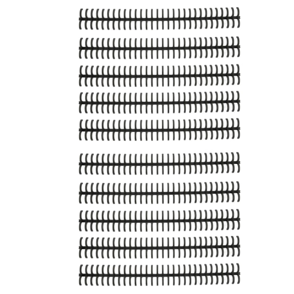 10 stk Bindende rygger Spiraler Spoler Kammar 30 hull plaststripe for løsblad 1/2in Diameter Svart