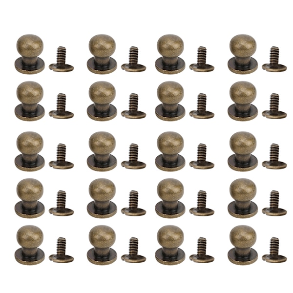 20ST 9 x 8 mm gør-det-selv kobbernitter med rundt hoved Nippel Nagelpose Sko Tilbehør til læder Bronze 9 x 8 mm