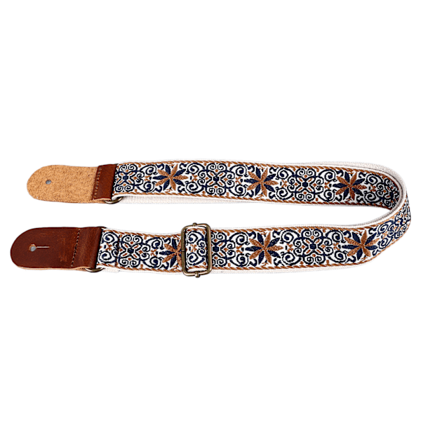 Broderad ukulelerem Etnisk stil Justerbar längd Nylonläder Bekväm passform Ukuleleaxelrem Style 1