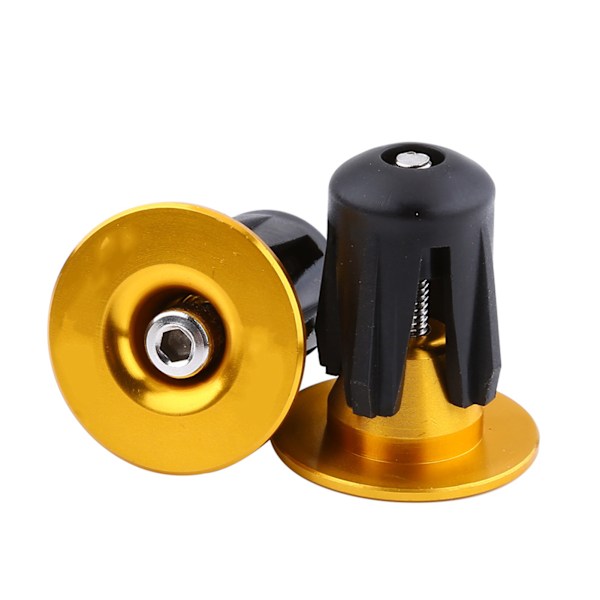 2 stk fargerike aluminium Sykkelstyre Stanggrep Endestykker Hetter (gull)