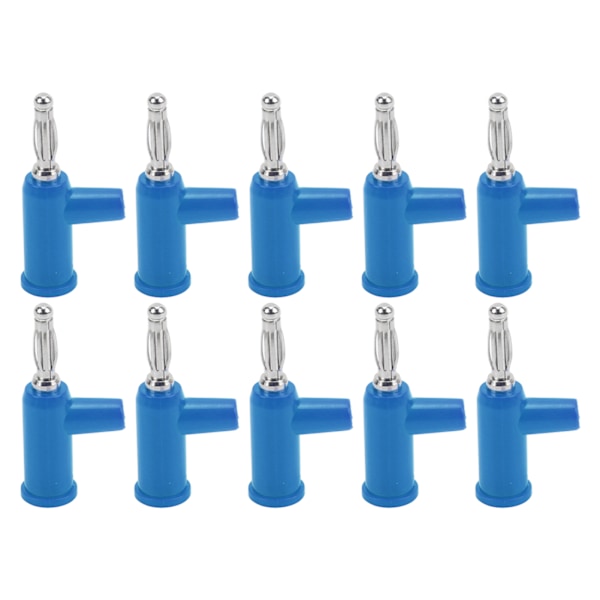 10 stk Lodfri bananprop ABS Messing Lantern Åben Skrue Banankontakter til Inverter 4mm Blå