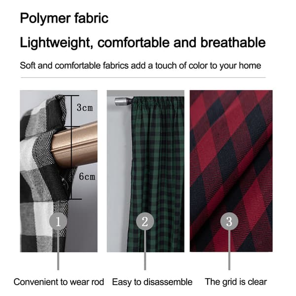 Polyester pledd kjøkkengardin moderne enkel dørkappe kaffegardin
