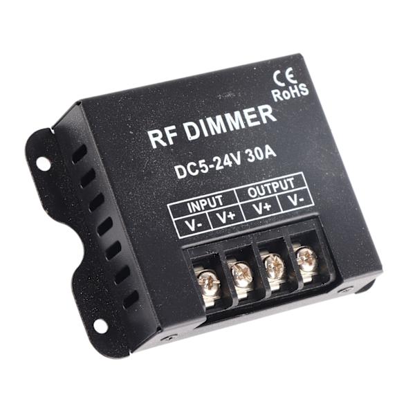 RF-dimmer Trådløs lysstyrkejustering Elektrisk udstyr med fjernbetjening 5‑24V 30A