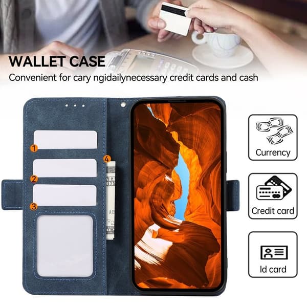 ABEEL Mobildeksel Kompatibel med xiaomi 17 Pro Max Kunstskinn Folio Stativ Blå
