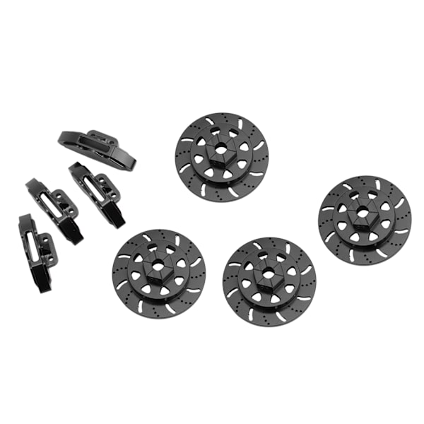 4 Sæt RC Aluminium Legering Bremseskive Bremsekalipersæt til Axial RBX10 Ryft 1/10 RC Bil Opgraderingsdele Sort