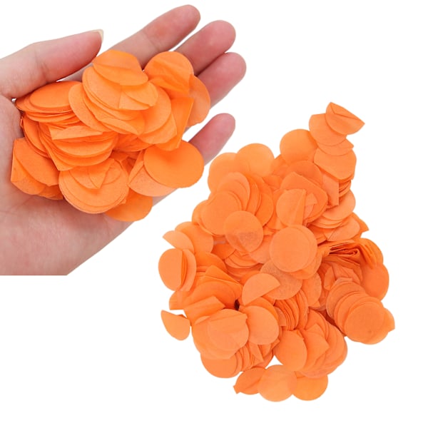 2 Pussia Pyöreää Paperikonfettia 2,5 cm Syntymäpäiväjuhlat Festivaali Häät Koristelutarvikkeet Oranssi