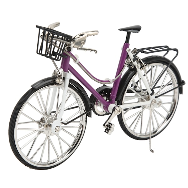 Lila Mini Cykel Ornament Legering Material Antik Stil Cykel Modell Leksak För Samling Hemmakontor Inredning Pojkar Flickor Present