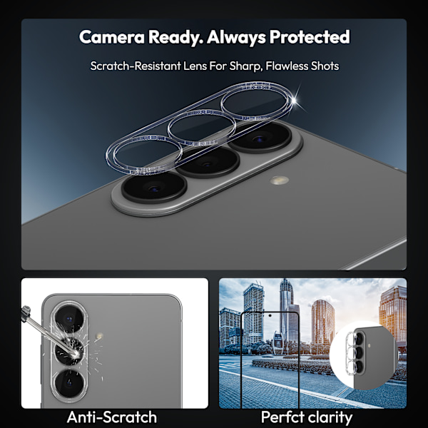 【NX】2-Pack Compatible with Samsung S26 Plus Screen Protector & 2-Pack Lens Protector - Tempered Glass | [Automatic Installation] - Bubble-Free
