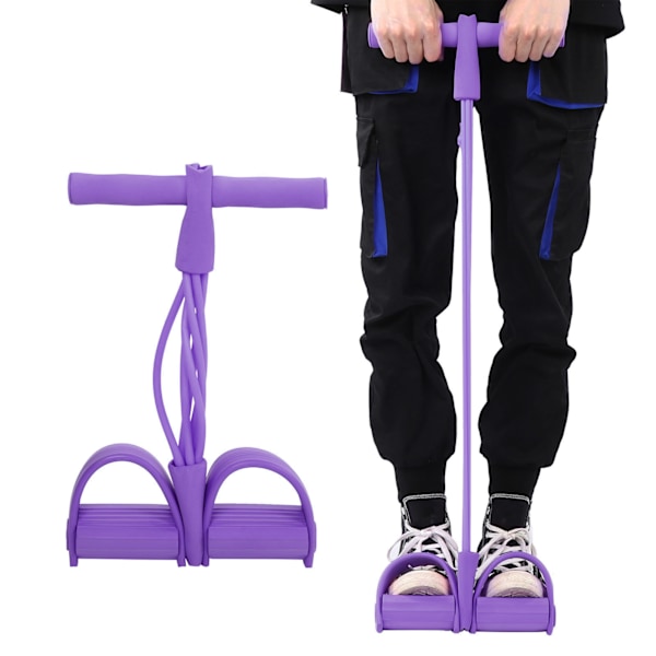 4 rör Elastiskt dragrep Sitta upp Träning Pedal Motståndsband Yoga Stretching Träningsutrustning Lila