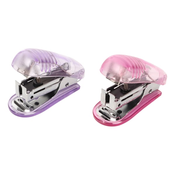 2 kpl Mini nitoja 20 arkin kapasiteetti Vivurakenne Kannettava nitoja Käsikäyttöinen nitoja 24Pin 6Pin Violetti Pinkki