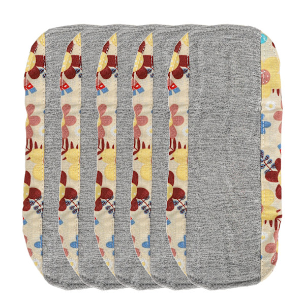 5 stk Vaskbare feminine puter Vanntett Absorberende Gjenbrukbar ren bomull Pustende menstruasjonsbind S MSH0024