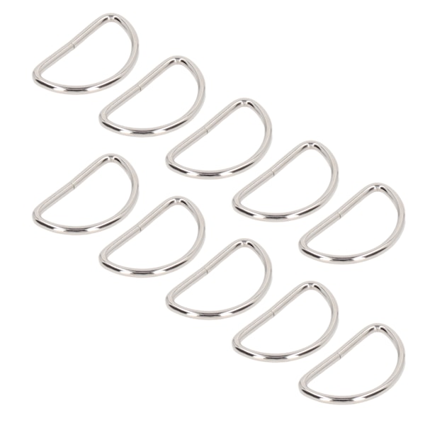 100 kpl Metalliset D-renkaat, sileämmät pinnat, klassinen ulkoasu, metallirenkaat, solki tee-se-itse vöille, matkatavaravöille, käsilaukuille, repuille, hopea