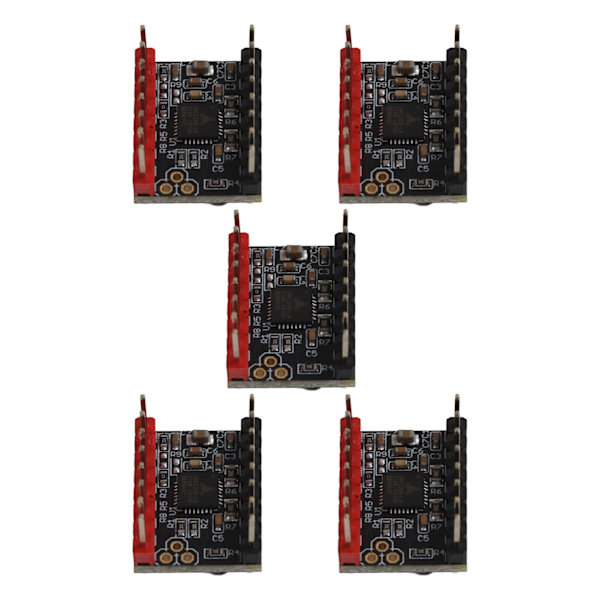 5 sett Steppermotor Driver UART Mode Ultra Stille modul med kjølefinne TMC2209 tilbehør
