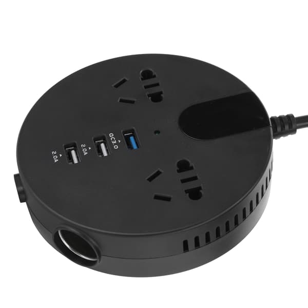 150W teholähdeinvertteri 12‑24V - 220V autoadapteri LED digitaalinäyttö ajoneuvoinvertteri musta