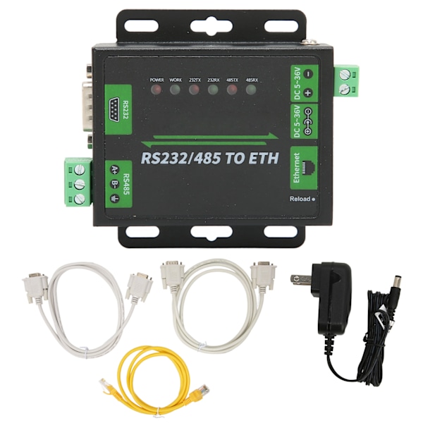 RS232/RS485 til Ethernet-konverter Dobbel serieport Høy hastighet Lavt strømforbruk Høy stabilitet Datatilbehør 100V-240V US-kontakt