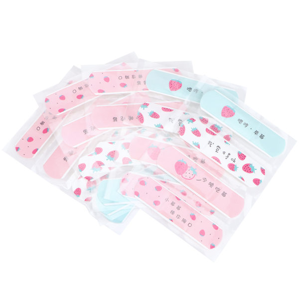 20 st söta självhäftande bandage för utomhus bärbar första hjälpen nödsituation för barn barn jordgubbsmönster