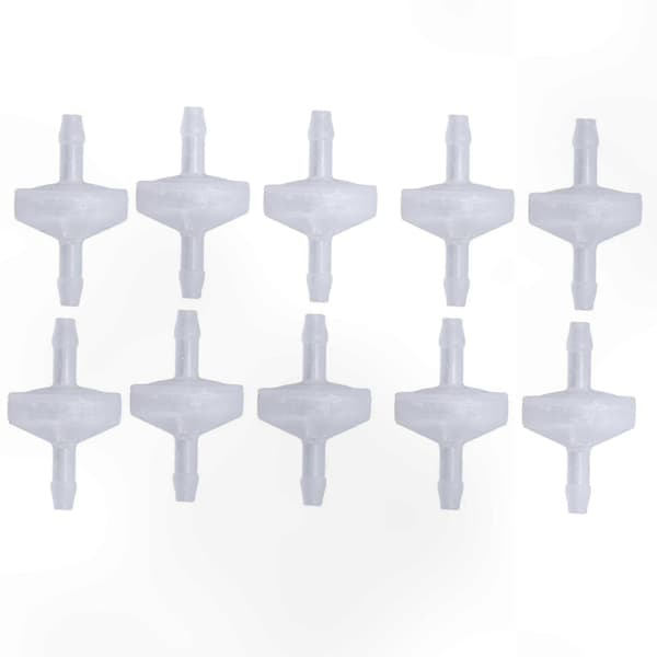 10-pack slitstarka backventiler i PP-plast, 3 mm genomskinlig envägsflödeskontroll för vattensystem