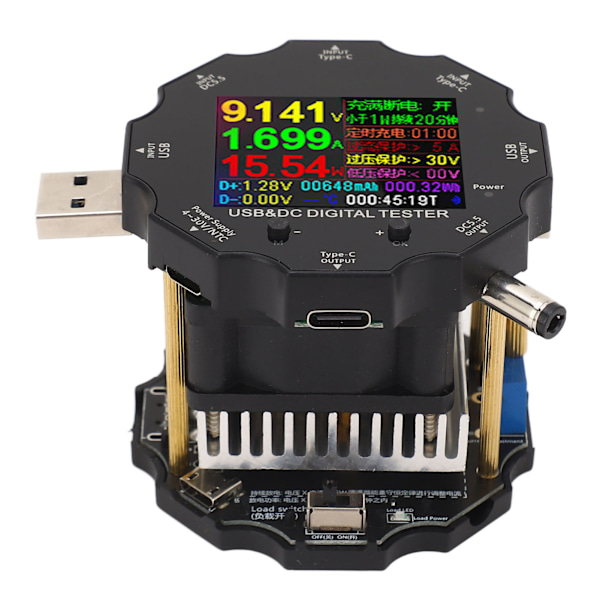USB Tester 65W Bluetooth Digital Spænding Strøm Strømresistens Kapacitet USB Strømmåler 3,6‑32V