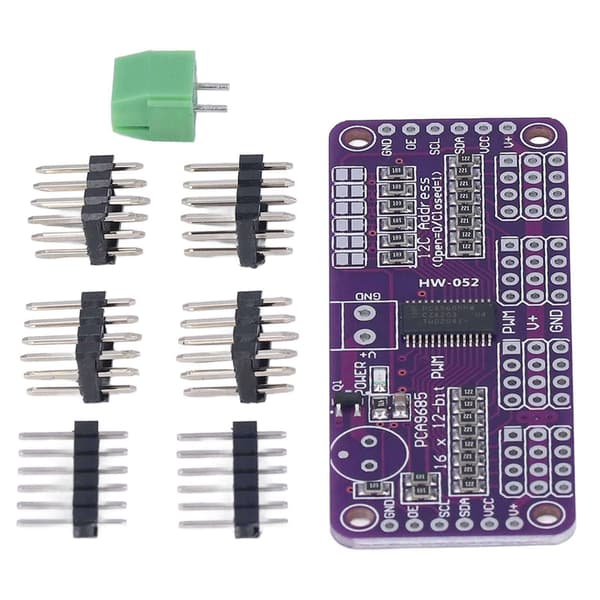 Servomotor Driver PWM-kontrolmodul 16-kanals 12-bitars IIC PCA9685-controller Kompatibel med DIY