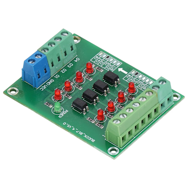 Optoisolator Isolationskort 24V til 5V PLC-niveau spændingsomformermodul 4-kanals